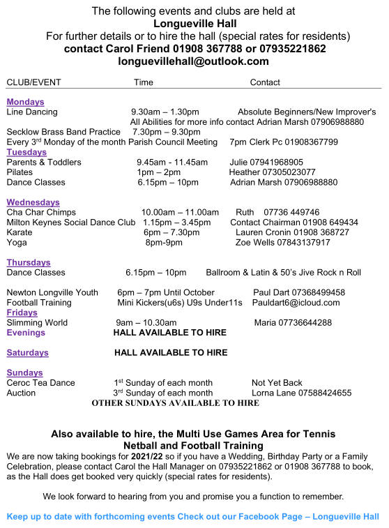 Longueville Hall Clubs and Events
